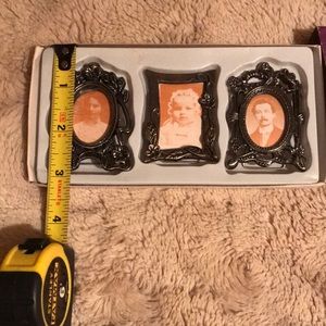 Box of 3 cast metal mini picture frames